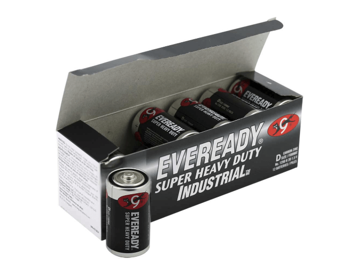 Eveready 1.5V Super Heavy Duty D Batteries Bulk Order